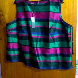 NWT Talbots Stripe Silk Tank, size 22W